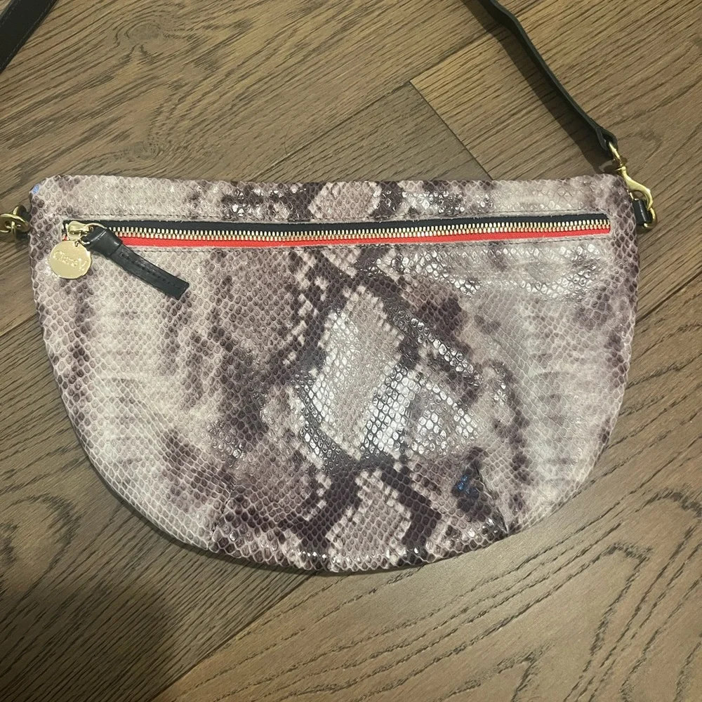 Clare V Grande Fanny leather crossbody belt snakeskin bag NWOT - Picture 9 of 11